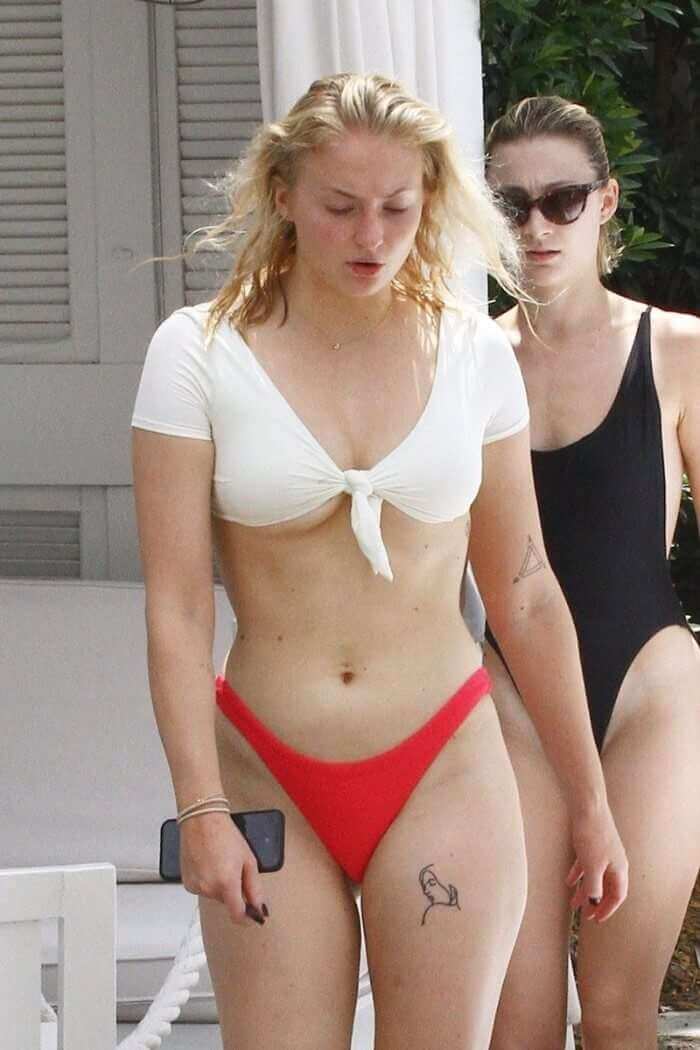 sophie turner in bikini displaying her hot figure