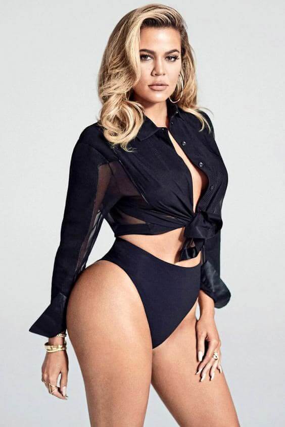 Khloe kardashian sizzle in black thong and show hot curves