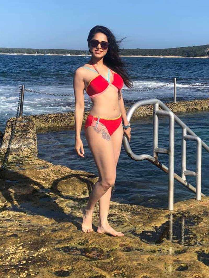 Nushrat-Bharucha-in-red-bikini-looking-damn-hot