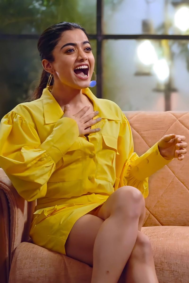 rashmika-mandanna-hot-legs-show-in-short-yellow-dress