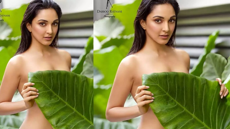 kiara-advani-nude-topless-image-hiding-boobs-with-big-leaf
